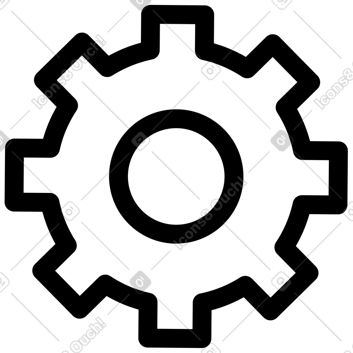 Ilustración Engranaje en estilo Transistor a descargar en PNG y SVG