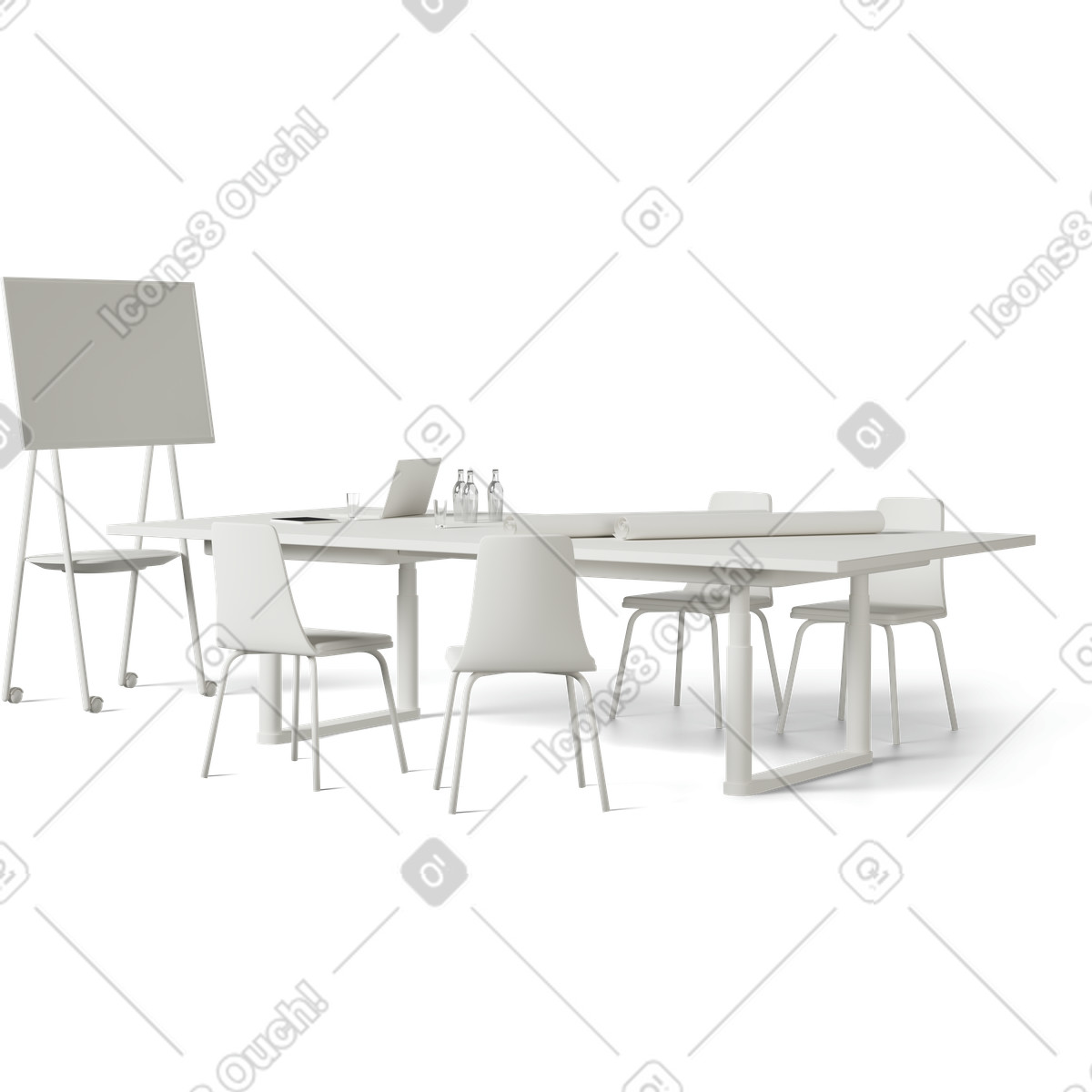 Ilustração de Table chairs blackboard em no estilo 3D Casual life para baixar em PNG, SVG