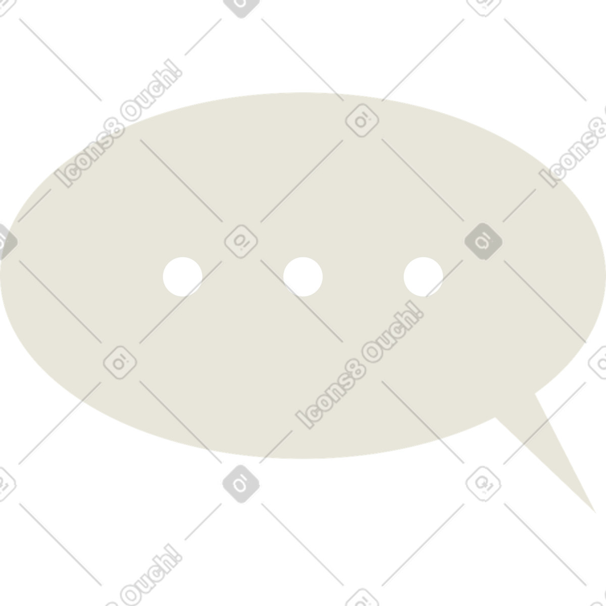 Ilustração de Greey speech bubble with three dots em no estilo Lagom para baixar em PNG, SVG