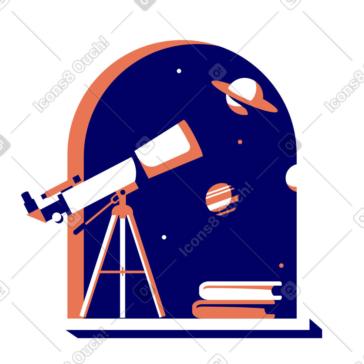 Illustration Recherche et observation des étoiles dans le style Lounge à télécharger aux formats PNG, SVG