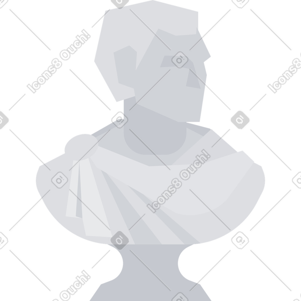 Büstenskulptur aus stein-Illustration im Urban-Stil als Download in PNG, SVG
