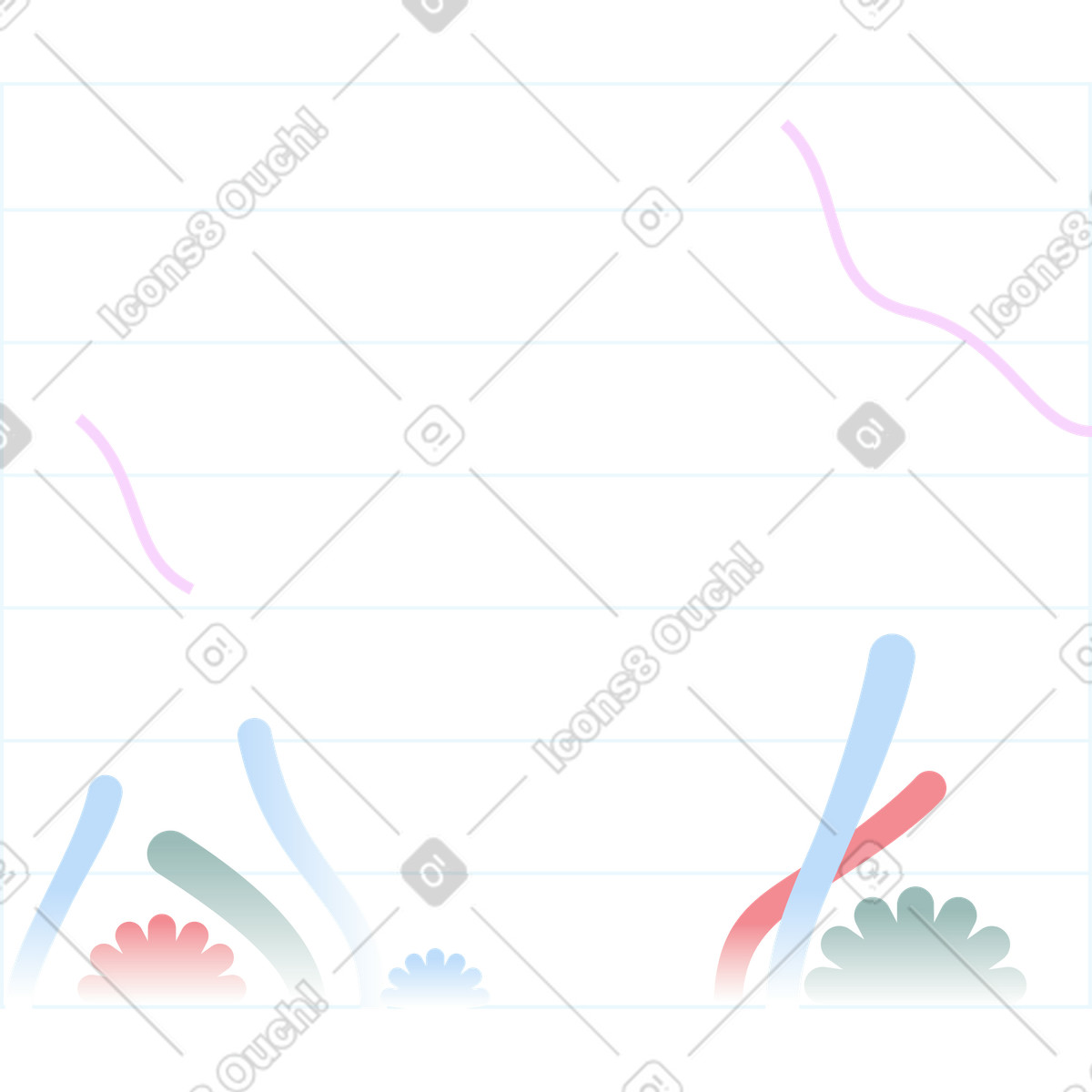 Oceano di sfondo illustrazione in stile Marginalia scarica in PNG, SVG