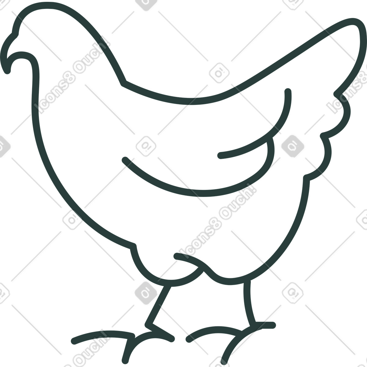 Ilustración Pollo en estilo Macaroni a descargar en PNG y SVG
