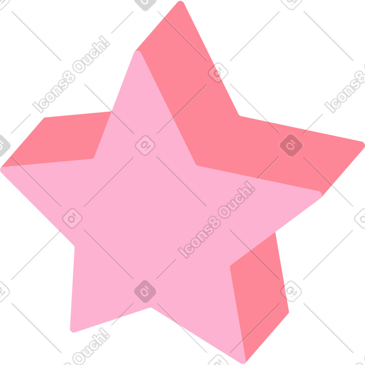 Illustration Étoile rose dans le style Fizzy à télécharger aux formats PNG, SVG
