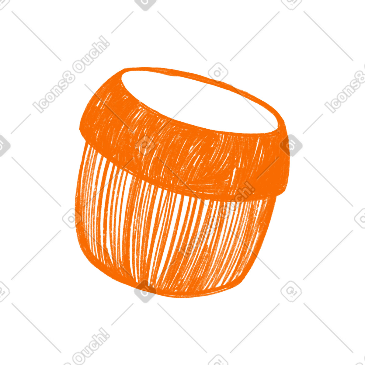 Illustration Orange round pot dans le style Biro à télécharger aux formats PNG, SVG