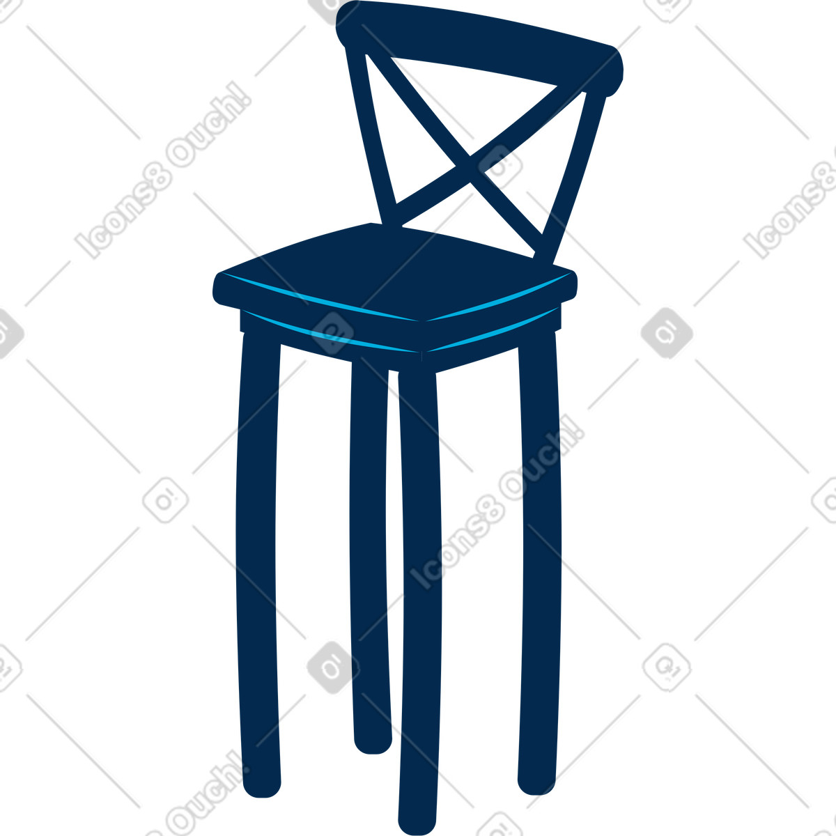 Ilustración Taburete de bar en estilo Flame a descargar en PNG y SVG