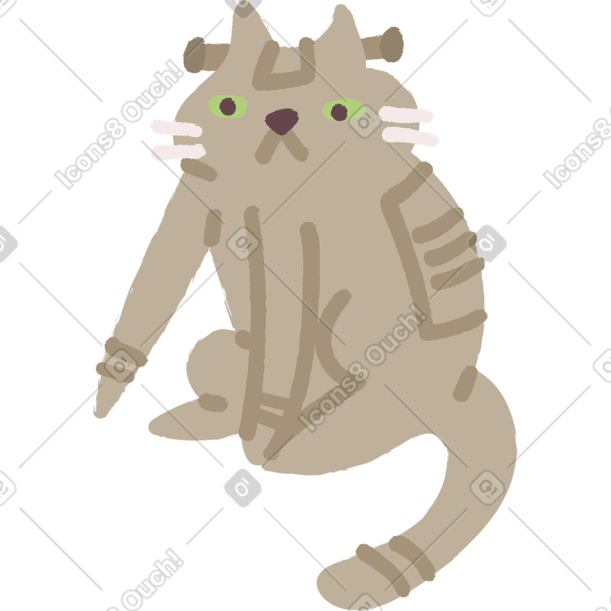 Katze sitzt-Illustration im Ginger Cat-Stil als Download in PNG, SVG