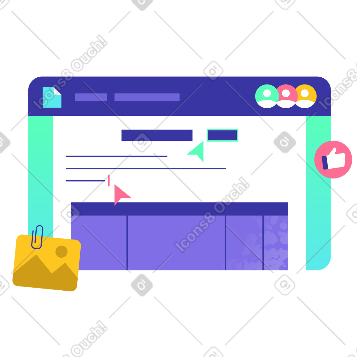 Remote team working on document, group collaboration and teamwork illustration in PNG, SVG
