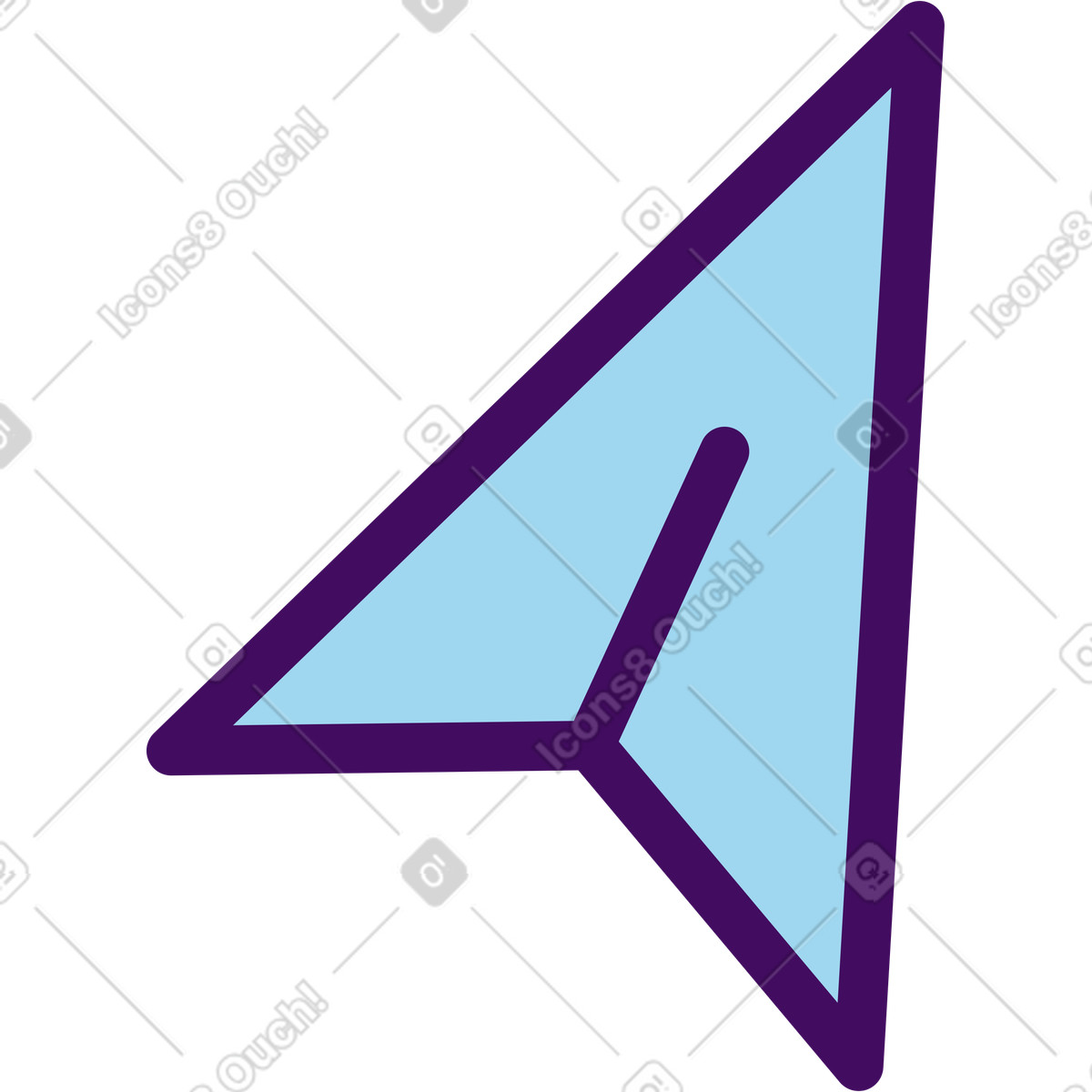 Simplistic スタイルの Paper plane cursor icon のイラストをPNG、SVG形式でダウンロード