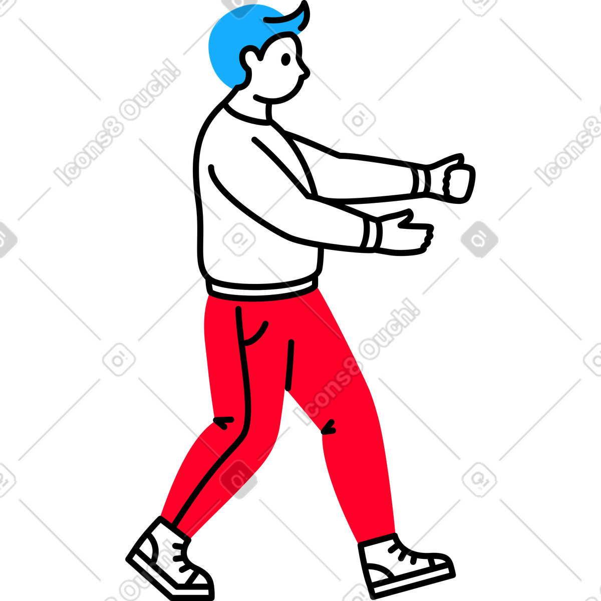 Man carrying a box illustration in Transistor style download in PNG, SVG
