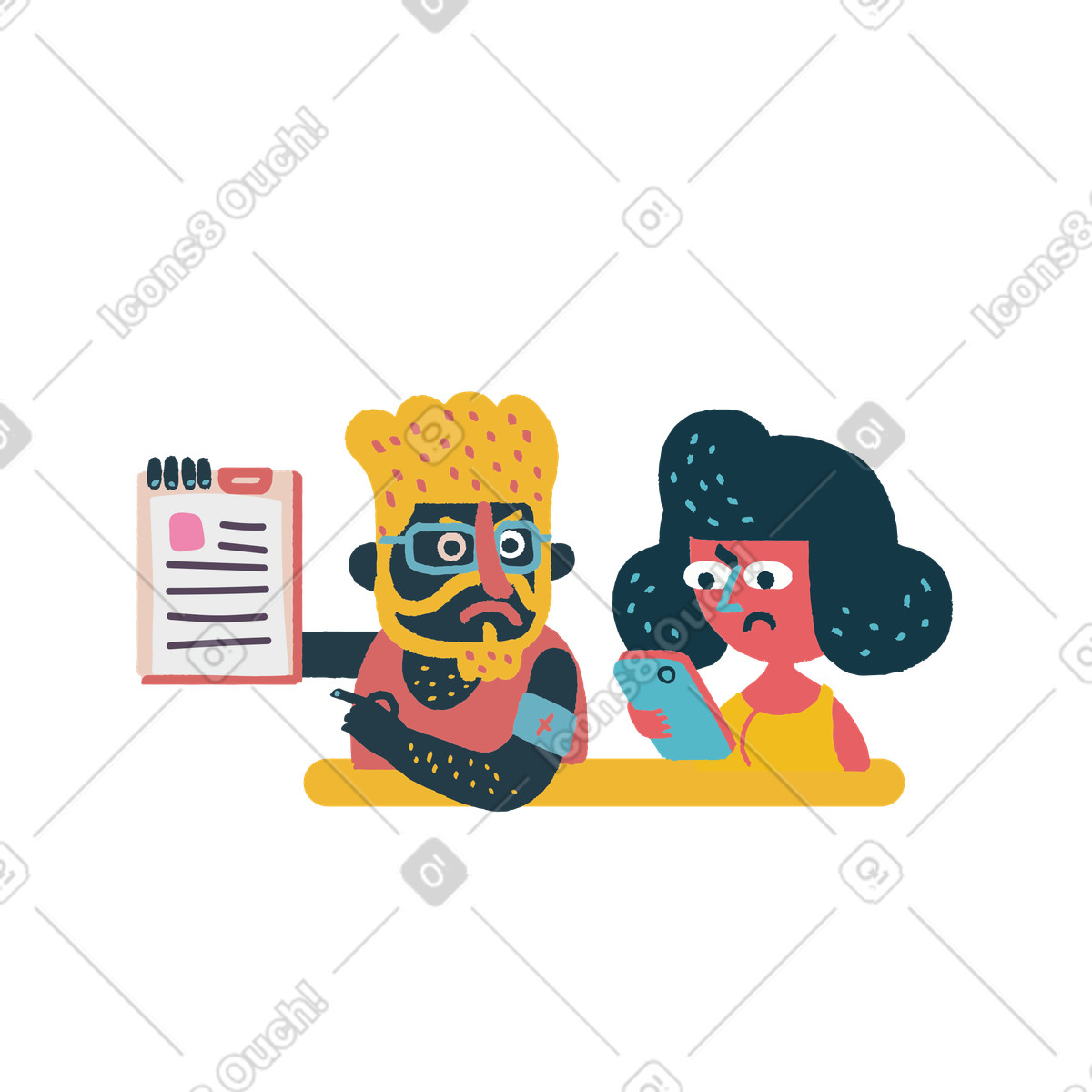 Ongoing tasks illustration in Flamenco style download in PNG, SVG