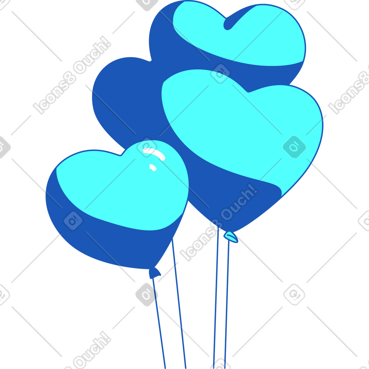 Ilustración Globos de corazon en estilo Storyline a descargar en PNG y SVG