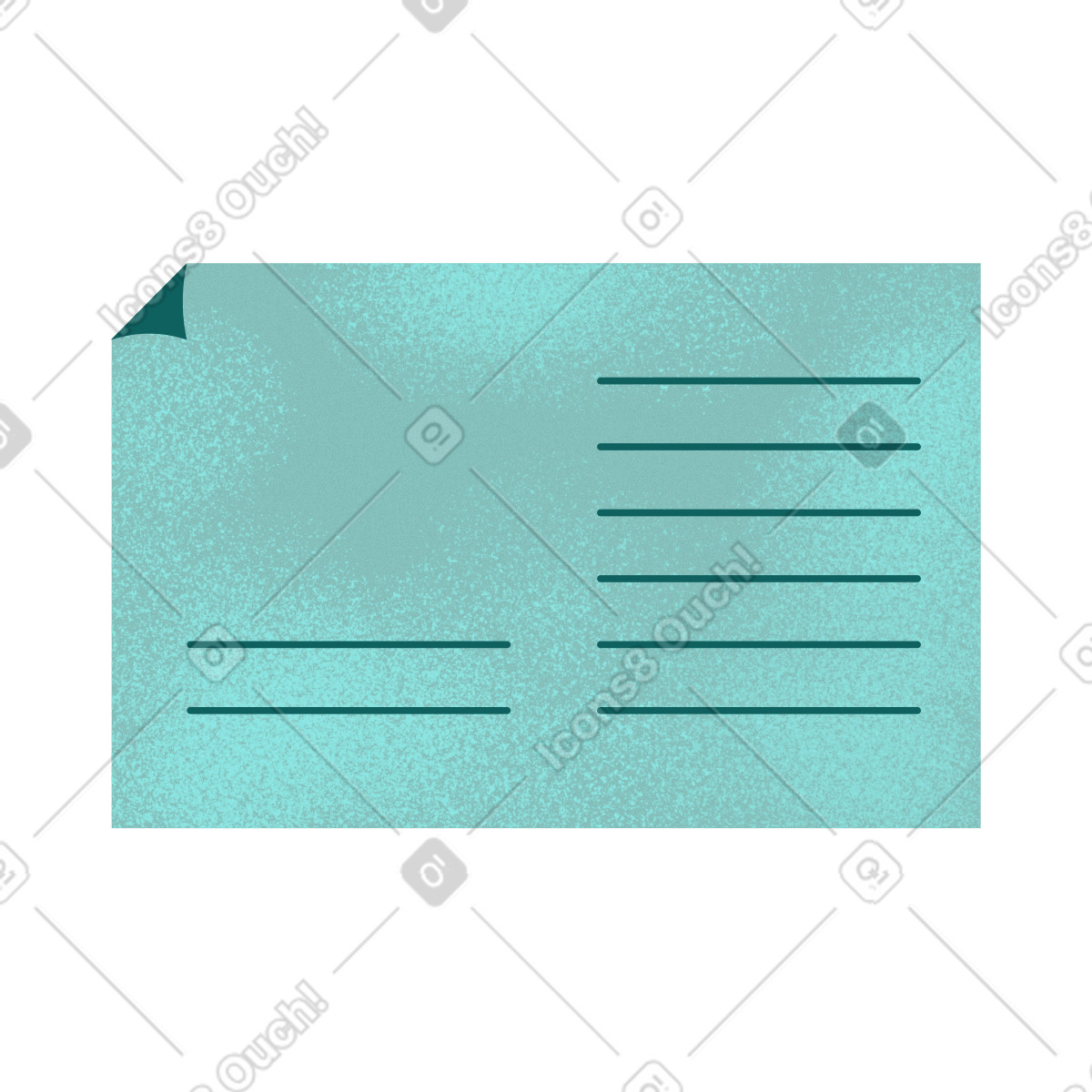 Documents with bent corner illustration in Willowy style download in PNG, SVG