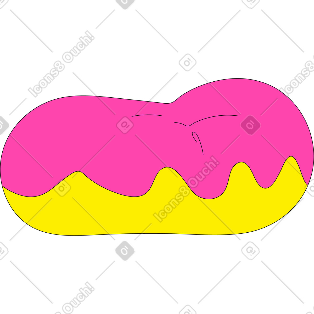 Ilustração de Pillow donut em no estilo Pop para baixar em PNG, SVG