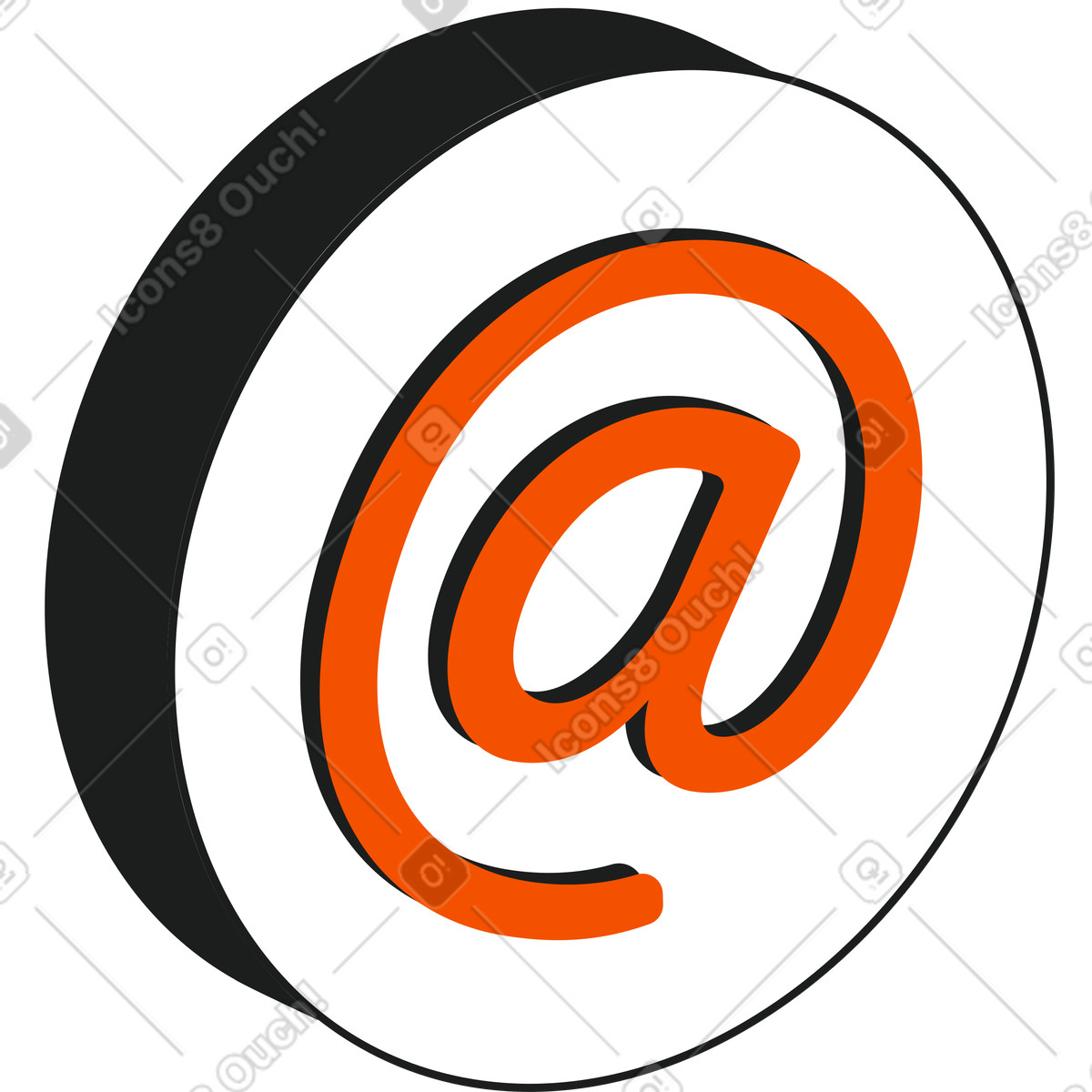 Email sign illustration in Strict style download in PNG, SVG