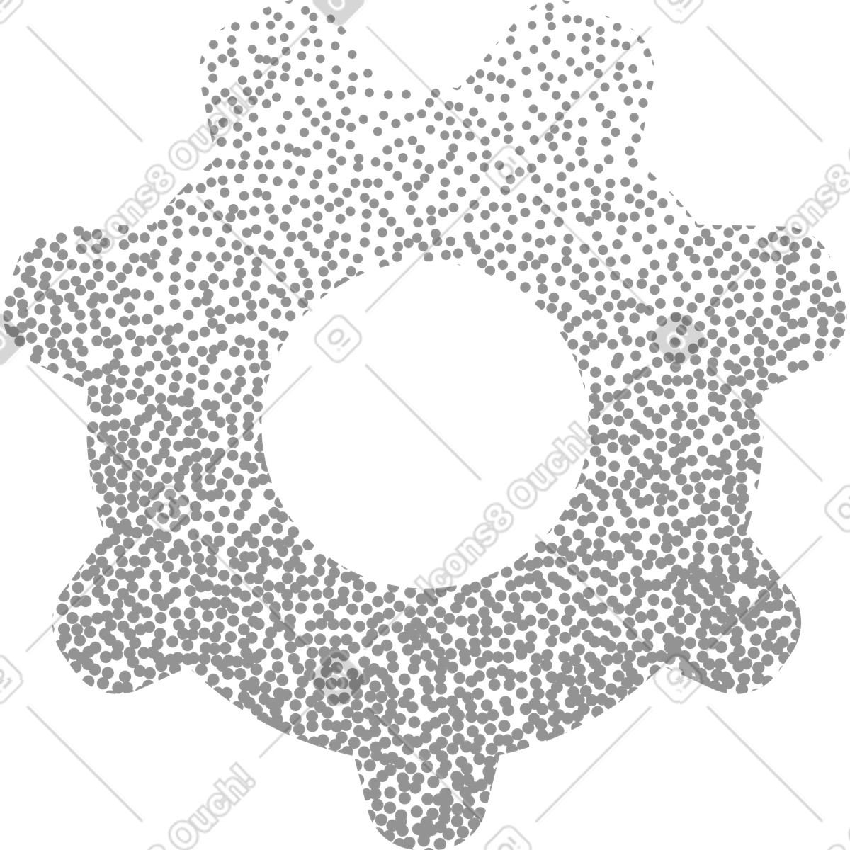 Halftone gear illustration in Grain style download in PNG, SVG
