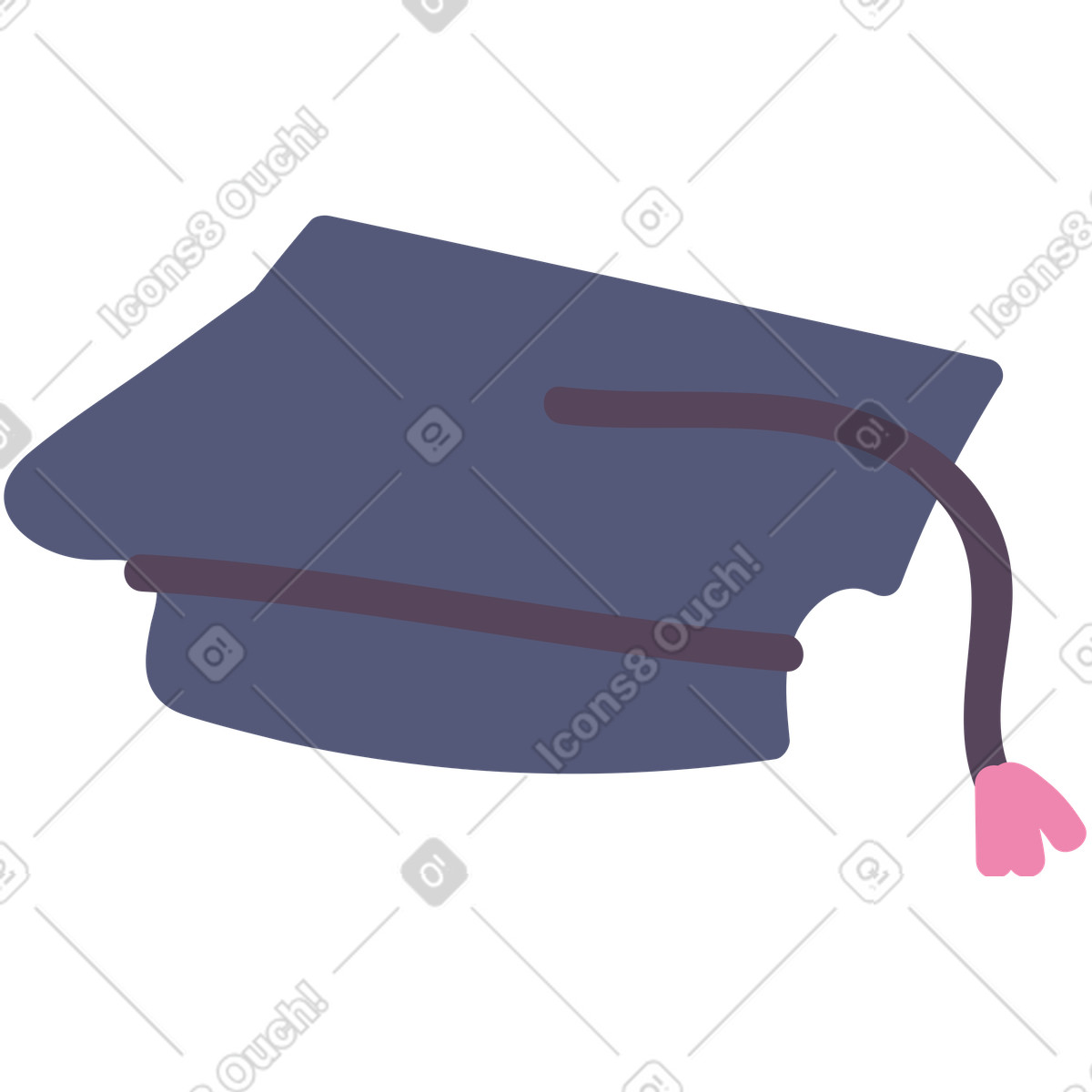 Graduation cap illustration in Pluto style download in PNG, SVG