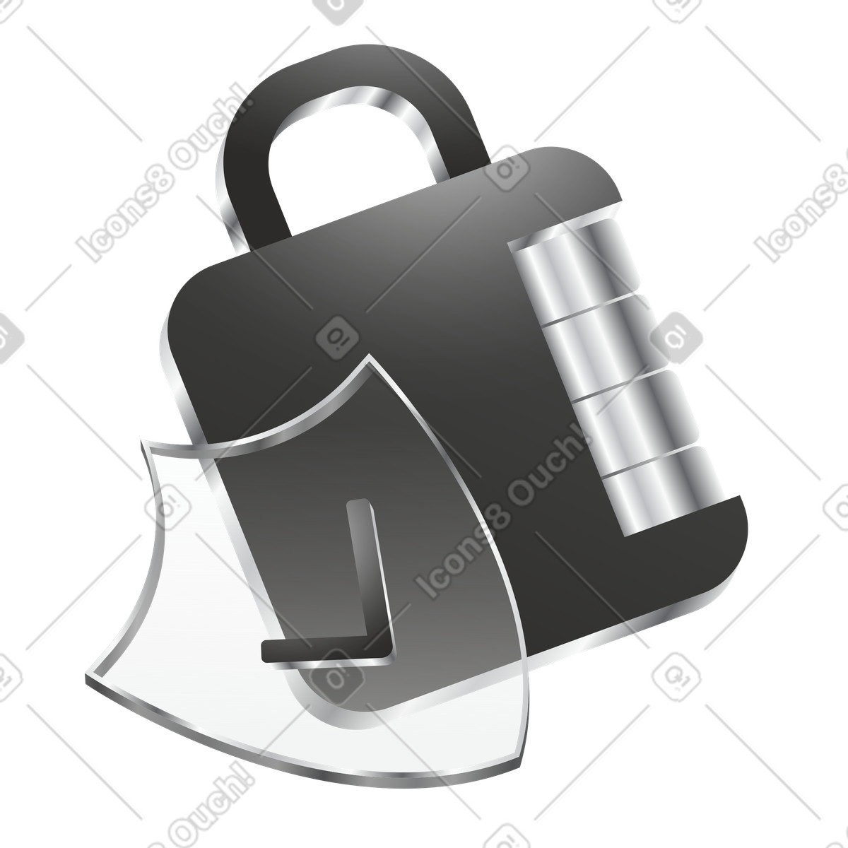 Padlock with checkmark, Secure access and authorization illustration in Token style download in PNG, SVG