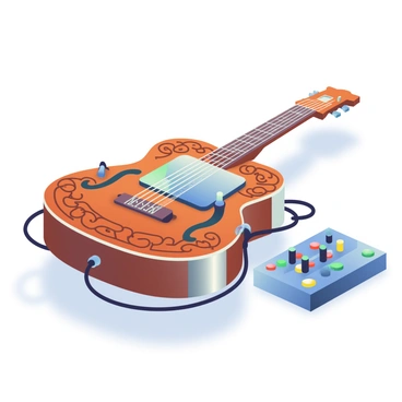 A traditional musical instrument altered into an electronic version