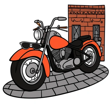 A vintage motorcycle with a shiny chrome finish and a dark leather seat parked on a cobblestone street. The motorcycle features a classic design with bold curves and a prominent headlight. Resting on the seat is a pair of sleek, classic aviator sunglasses with shiny metal frames and dark lenses. The background includes old brick buildings with wrought iron details, adding to the nostalgic atmosphere. Soft shadows fall across the scene, highlighting the motorcycle's polished surfaces and the elegance of the sunglasses.
