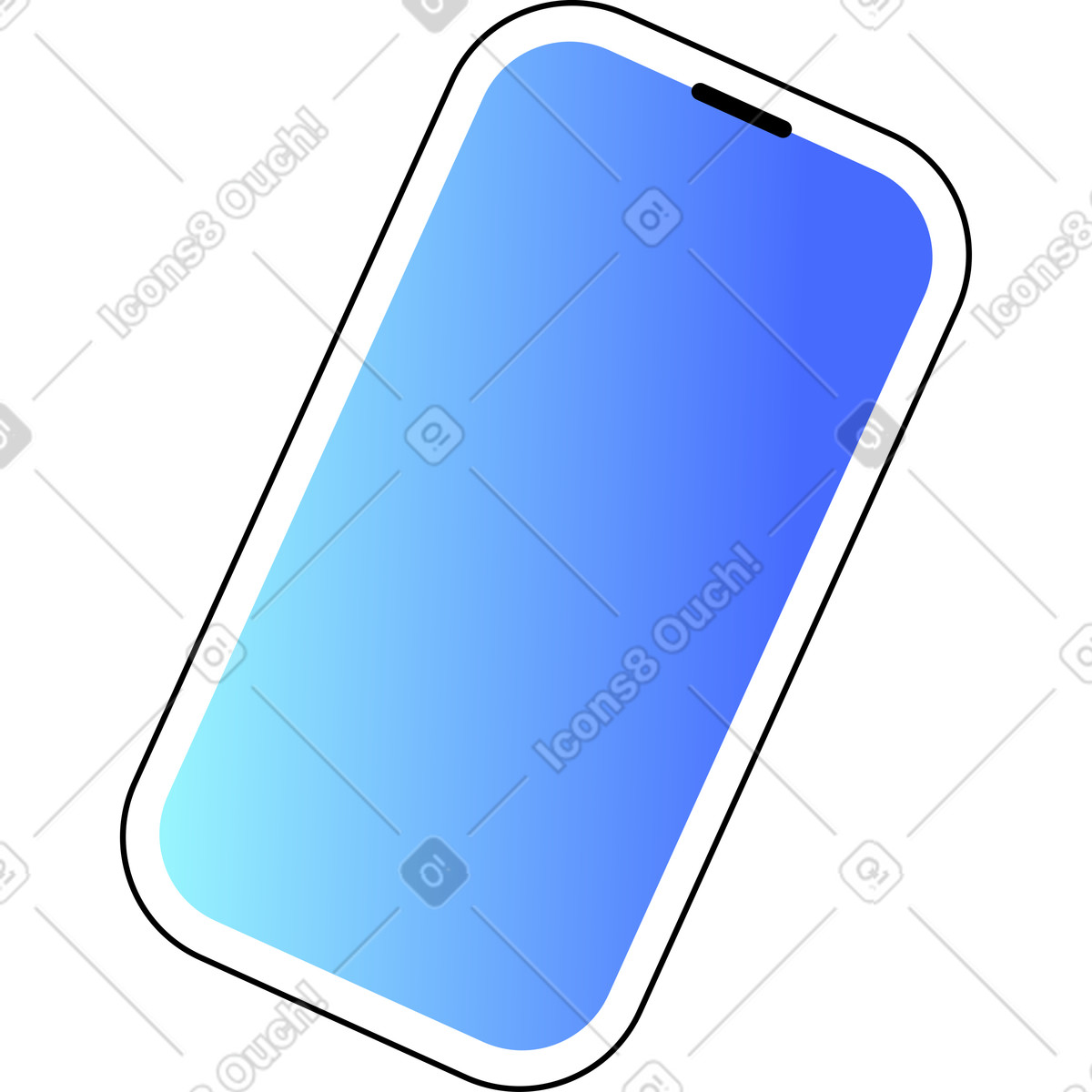 Ilustração de Telefone em no estilo Azure para baixar em PNG, SVG