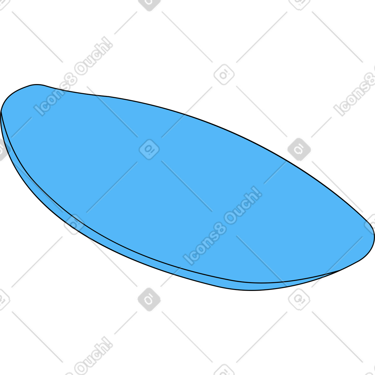 Tavola da surf illustrazione in stile Kindy scarica in PNG, SVG