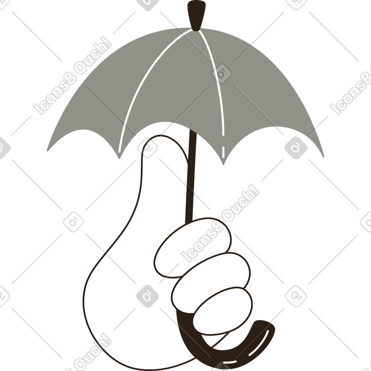 Hand mit regenschirm-Illustration im Plain-Stil als Download in PNG, SVG
