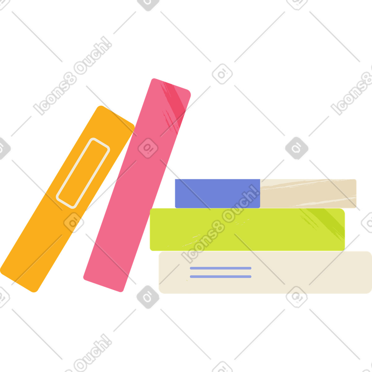 下载 Juicy 风格的 一摞书 插画，支持 PNG、SVG 格式