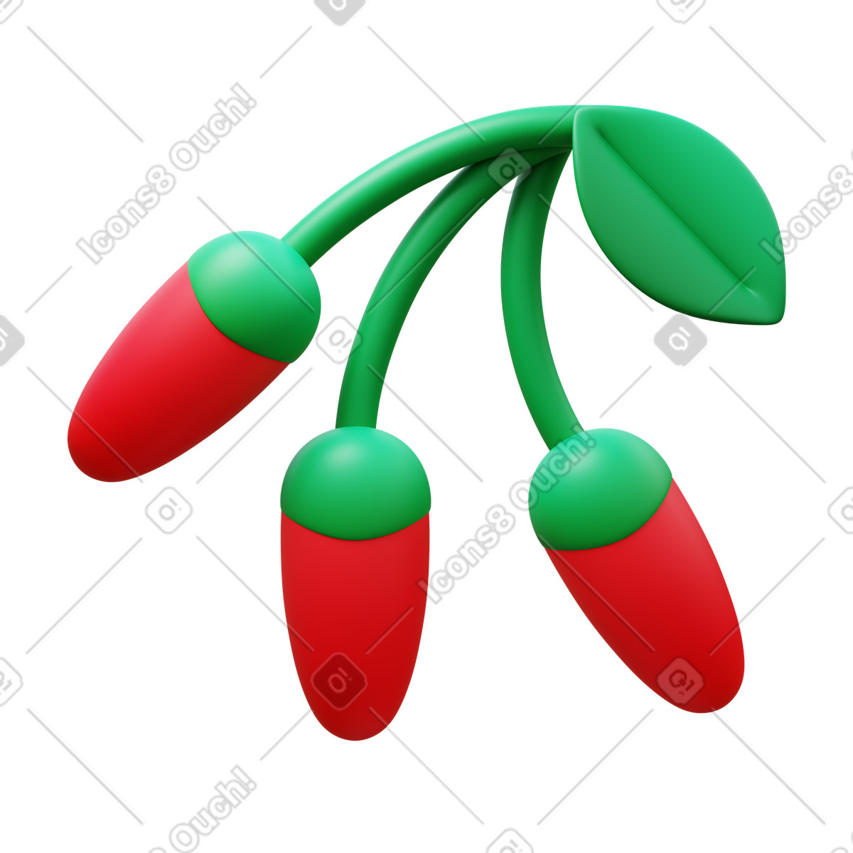 Bacche di goji illustrazione in stile 3D Fluency scarica in PNG, SVG
