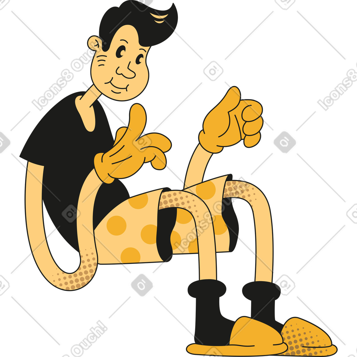Rubber スタイルの 座っている男 のイラストをPNG、SVG形式でダウンロード
