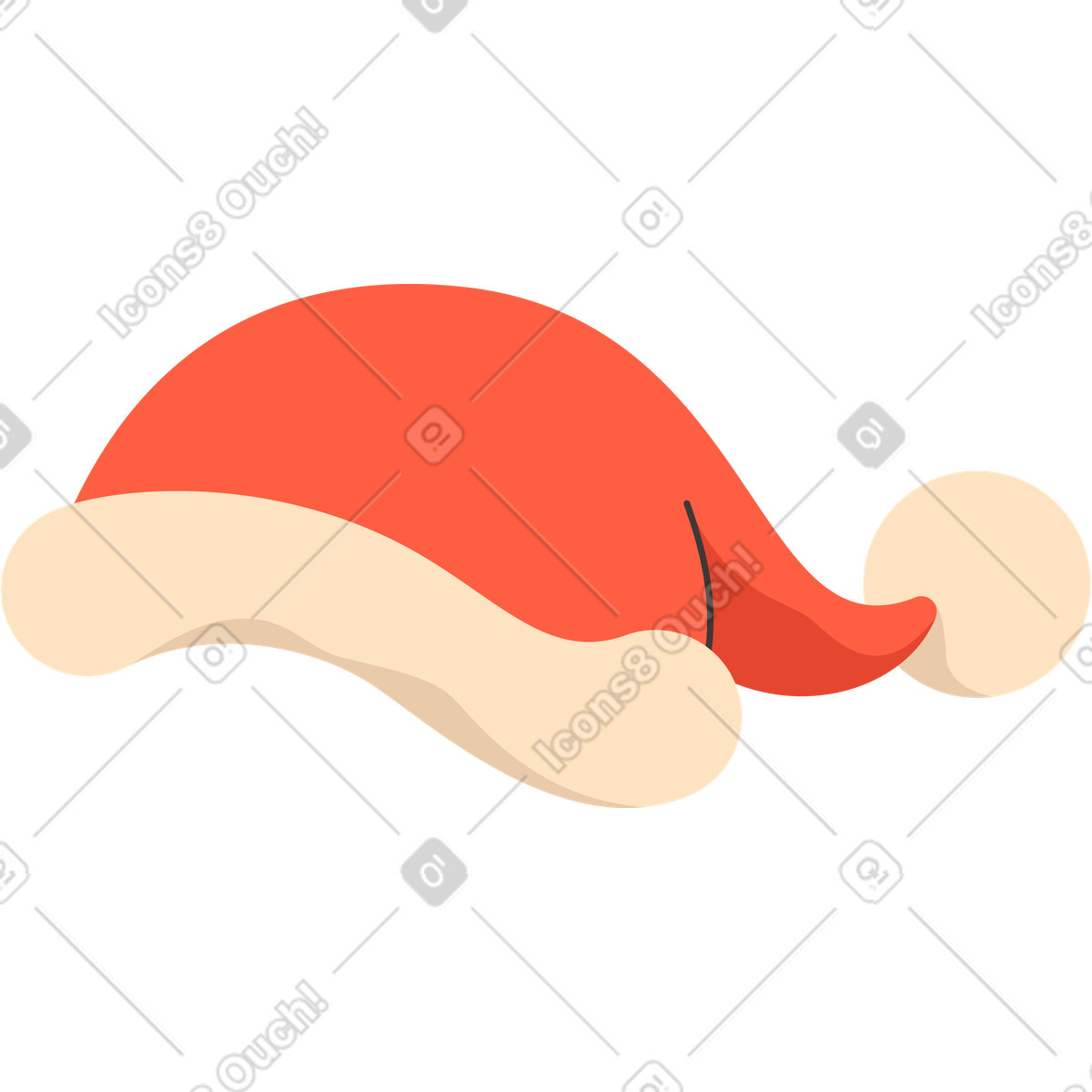 Ilustração de Chapéu papai noel pompom volta em no estilo Dizzy para baixar em PNG, SVG