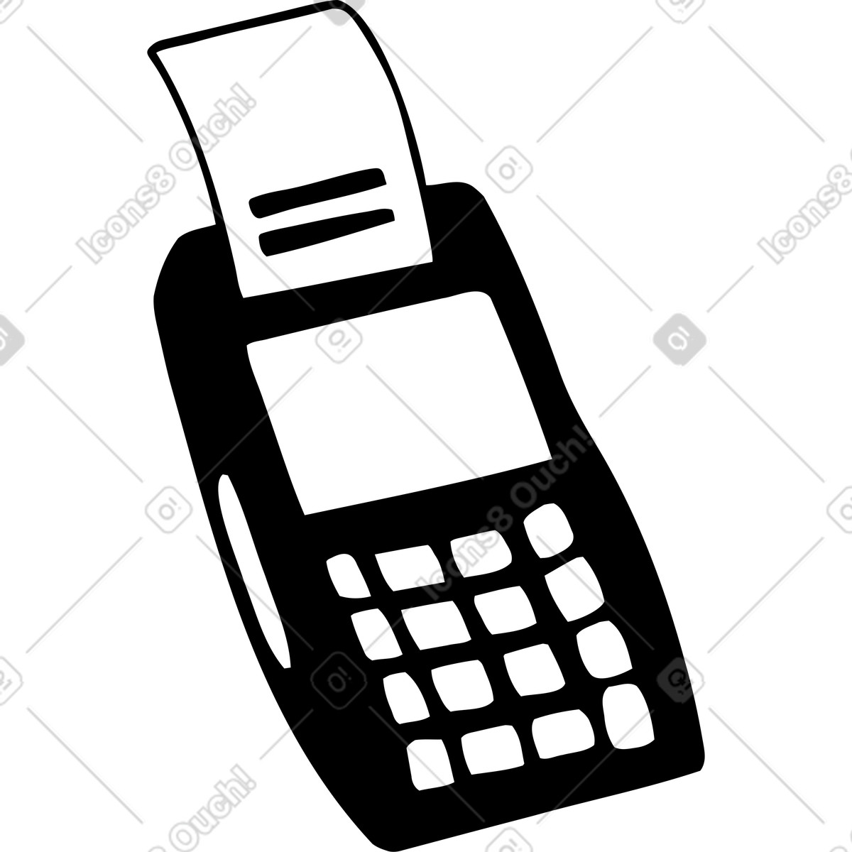 Ilustración Terminal bancaria en estilo Journal a descargar en PNG y SVG
