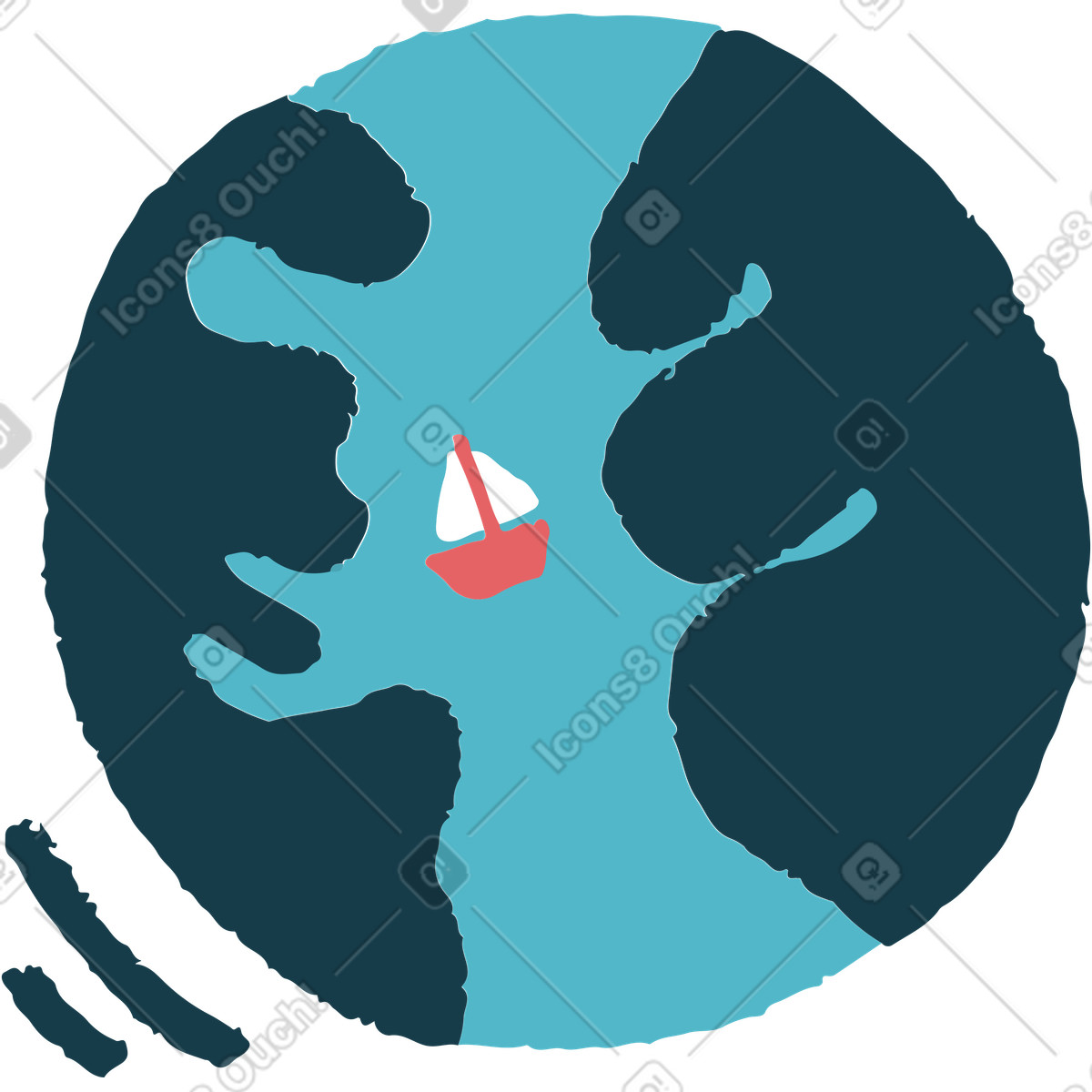 Illustration Globe dans le style Flamenco à télécharger aux formats PNG, SVG