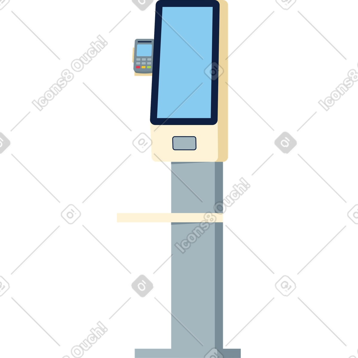Cassa self-service illustrazione in stile Catchy scarica in PNG, SVG