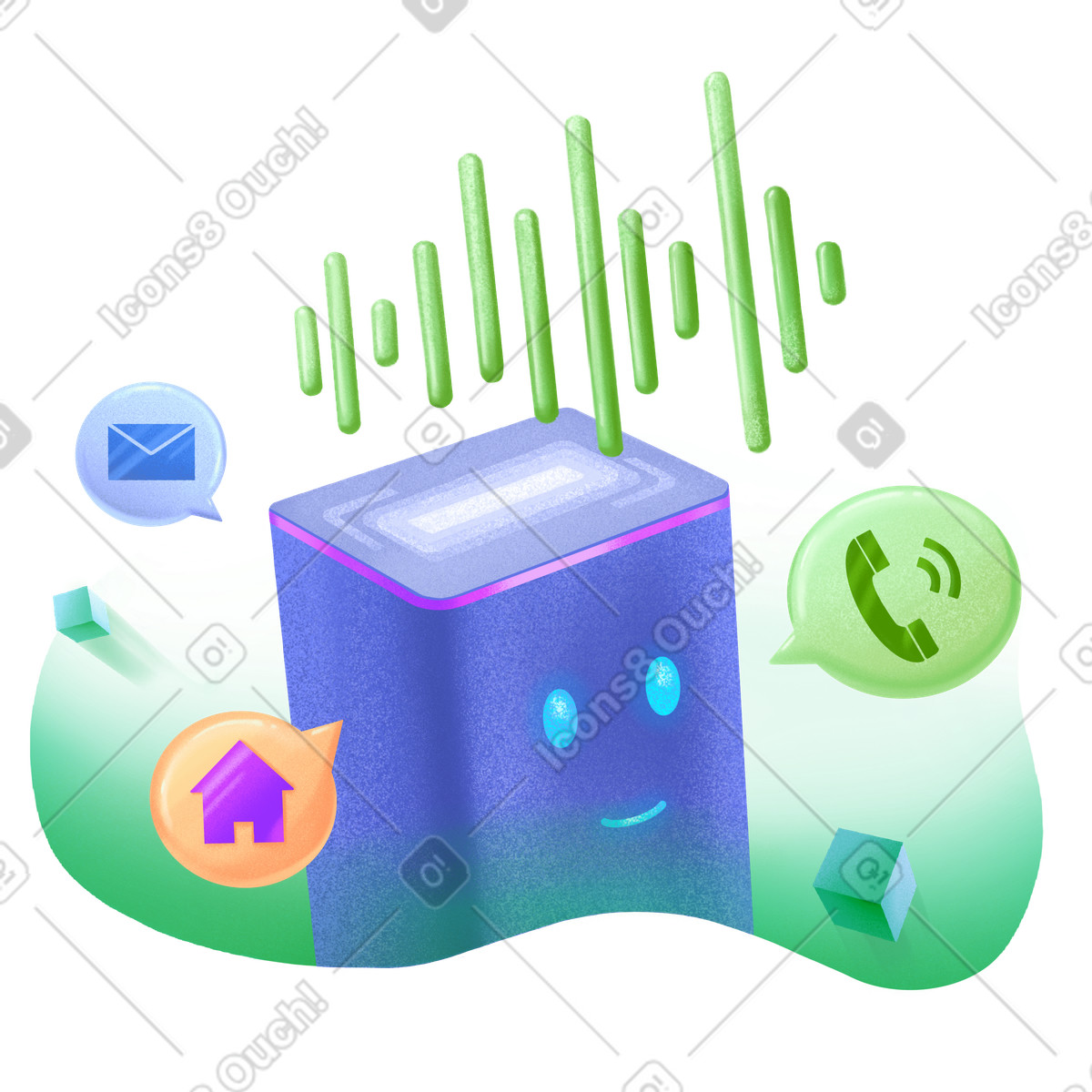 Smart speaker als sprachassistent-Illustration im -Stil Download in PNG, SVG