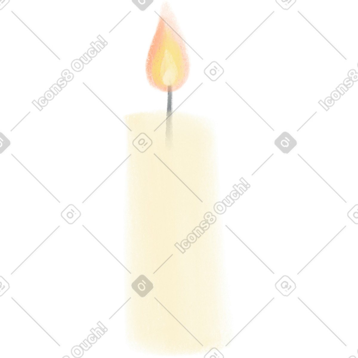 Candle illustration in Mushy style download in PNG, SVG