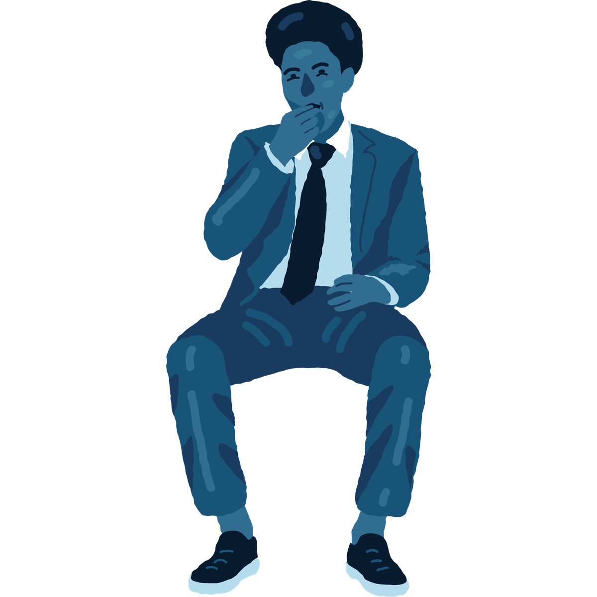 Uomo seduto illustrazione in stile Cherry scarica in PNG, SVG
