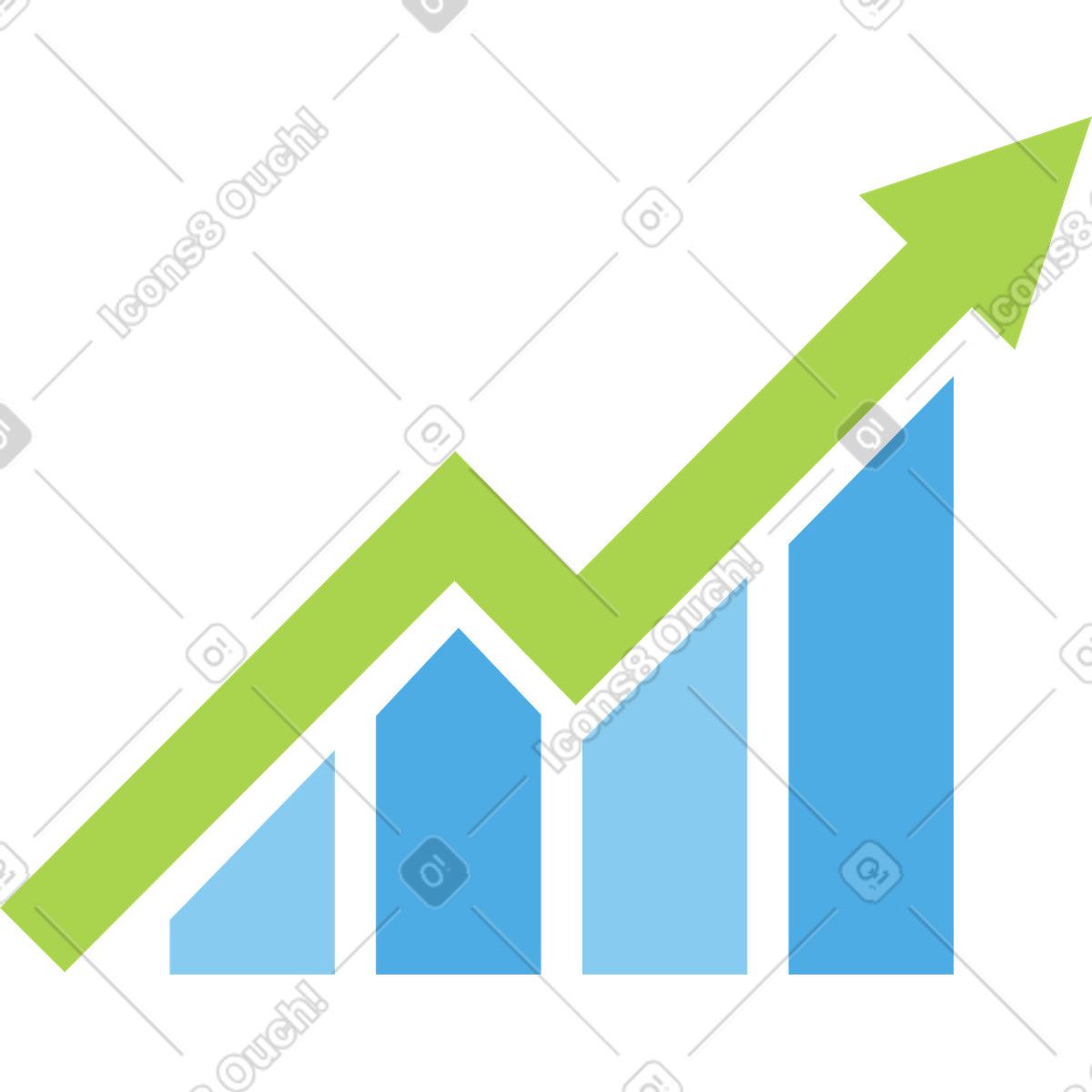 Illustration Graphique avec flèche dans le style Catchy à télécharger aux formats PNG, SVG