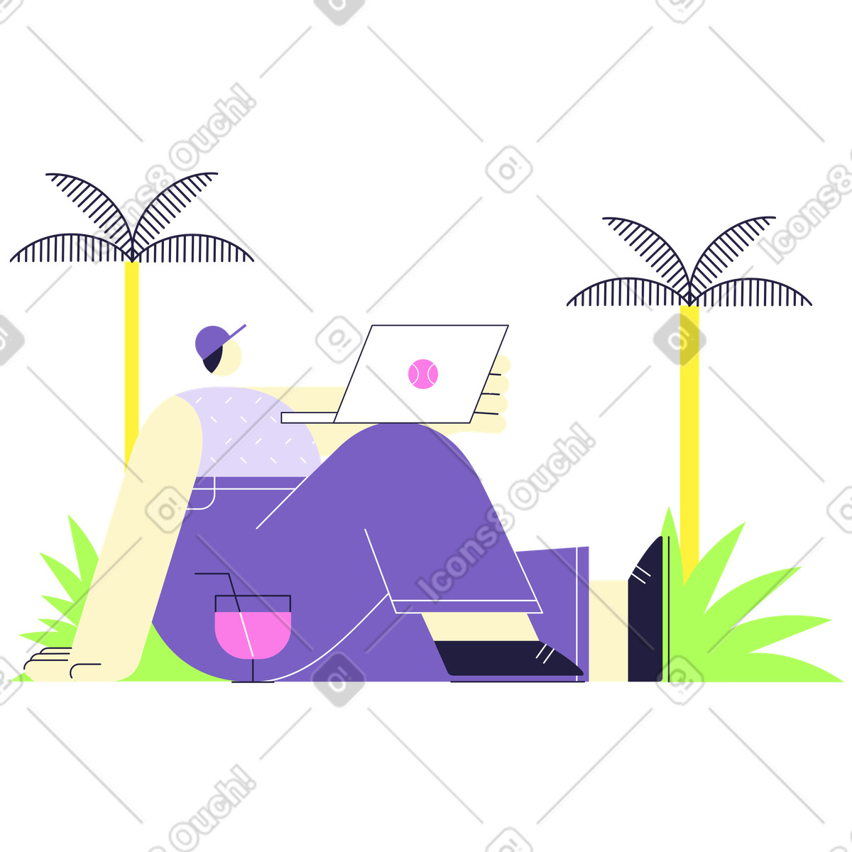 Ilustração de O trabalho é uma alegria em no estilo Mellow para baixar em PNG, SVG