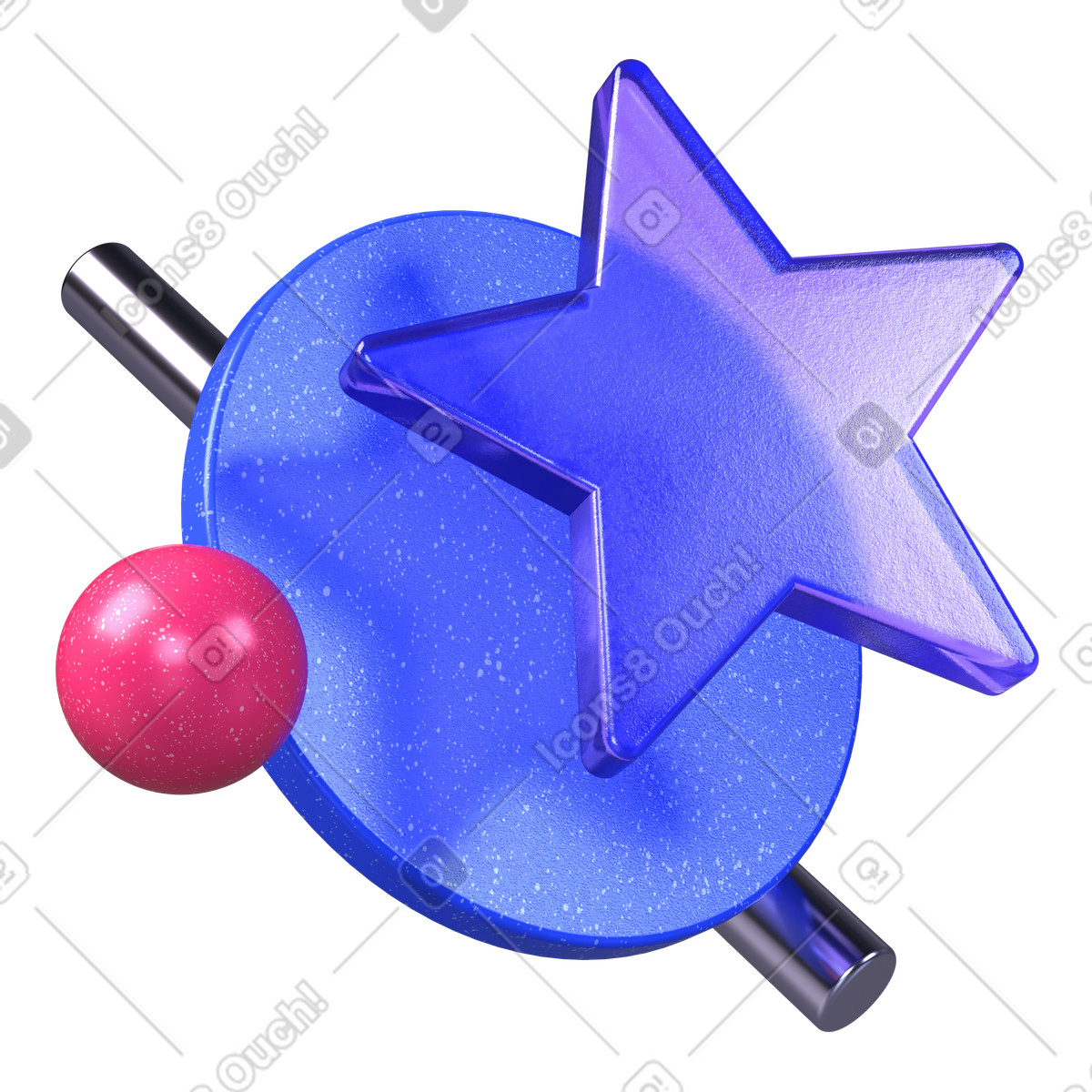 Composizione geometrica astratta a forma di stella, elementi visivi colorati illustrazione in stile 3D Boost scarica in PNG, SVG