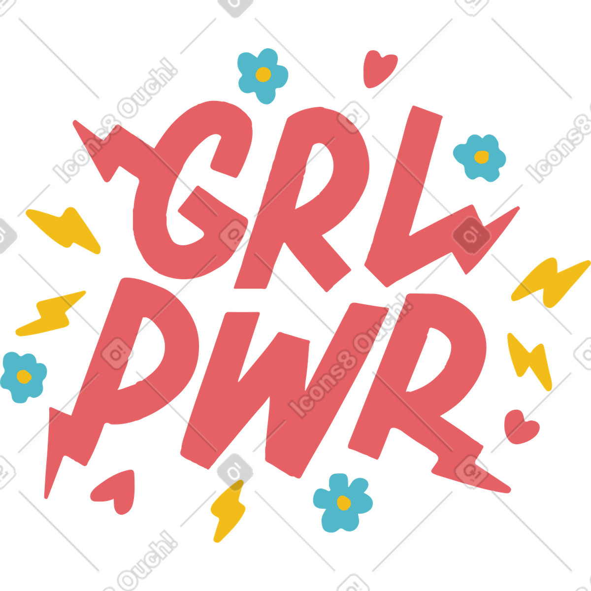 Grl pwr illustrazione in stile Flamenco scarica in PNG, SVG