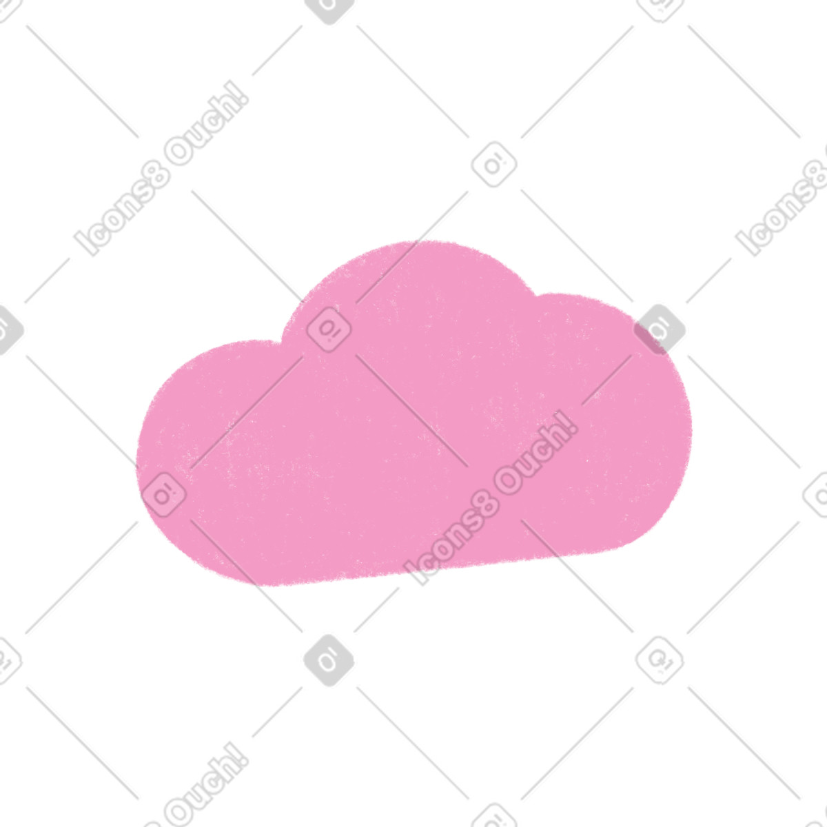 Pink cloud illustration in Tutti style download in PNG, SVG