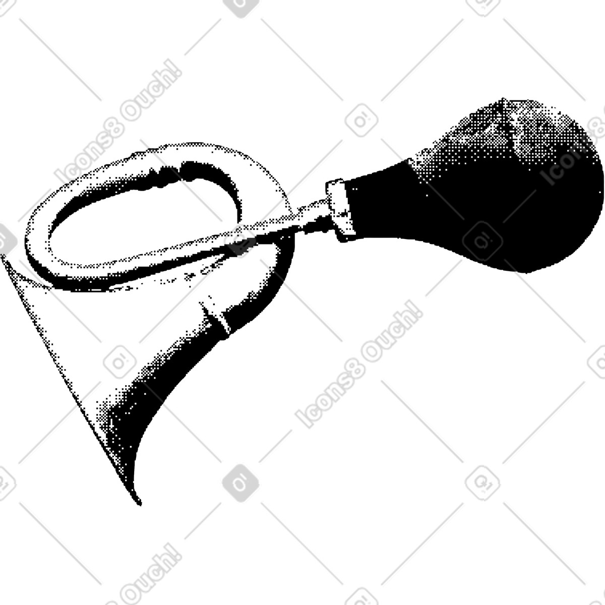Horn illustration in Bitmap style download in PNG, SVG
