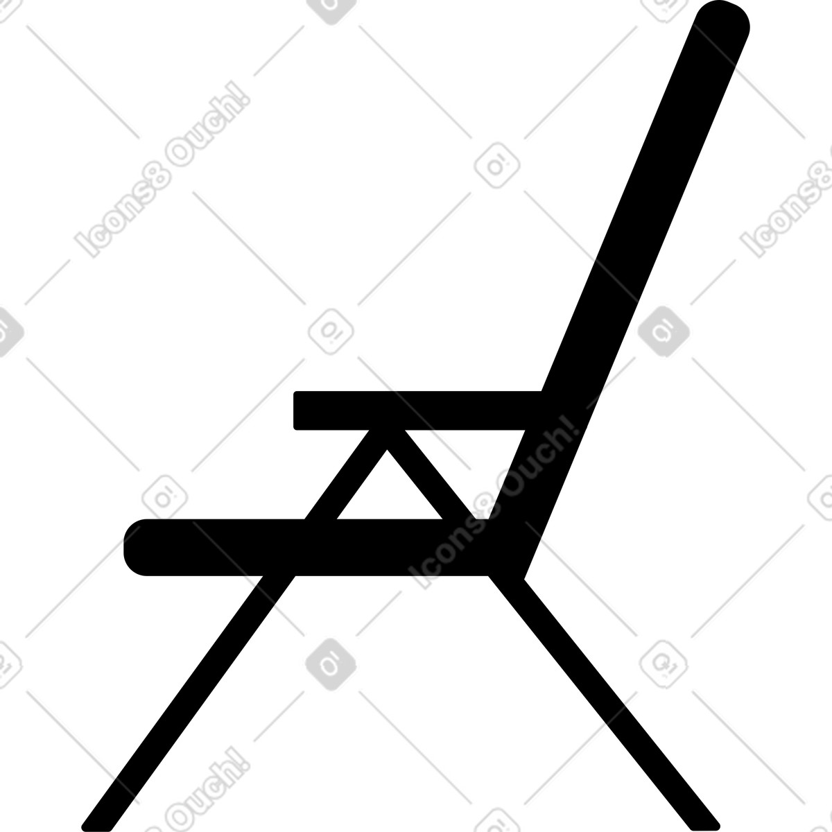 下载 Transistor 风格的 Black beach chair 插画，支持 PNG、SVG 格式