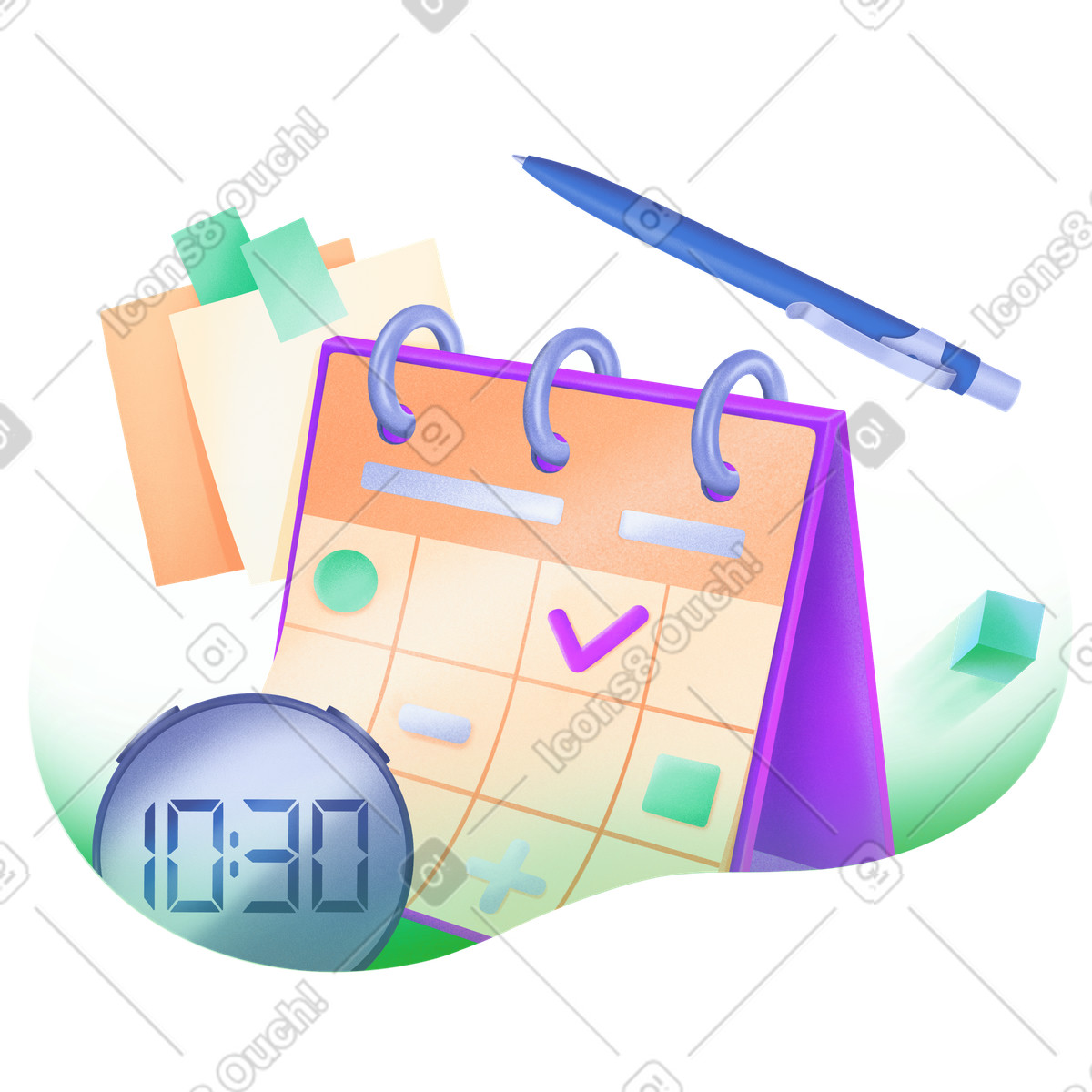 Smart スタイルの カレンダーに日付をマークして計画を立てる のイラストをPNG、SVG形式でダウンロード
