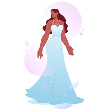 A sophisticated portrait of a woman in an elegant gown, capturing a sense of mystery and allure