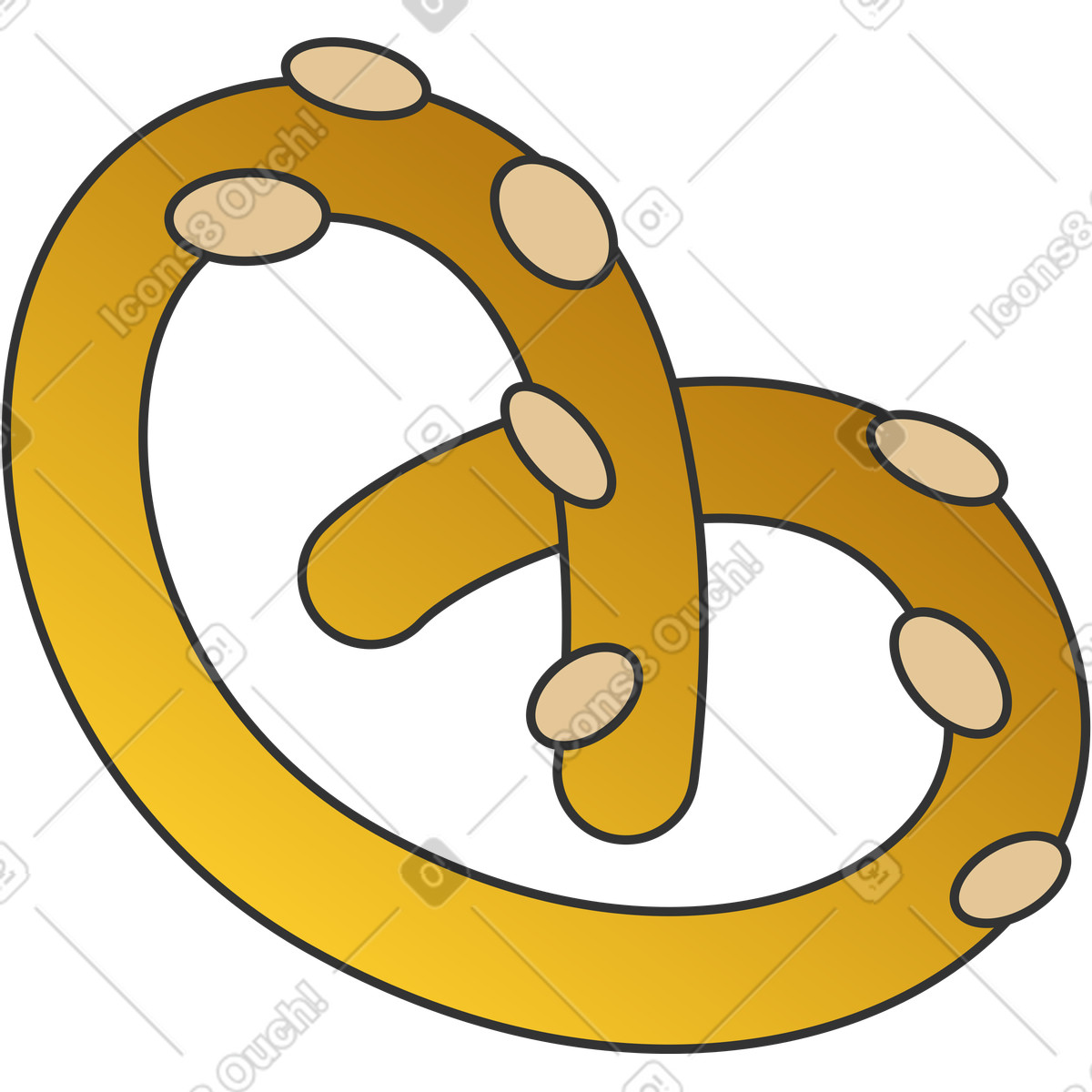 Pretzel illustration in Kit style download in PNG, SVG