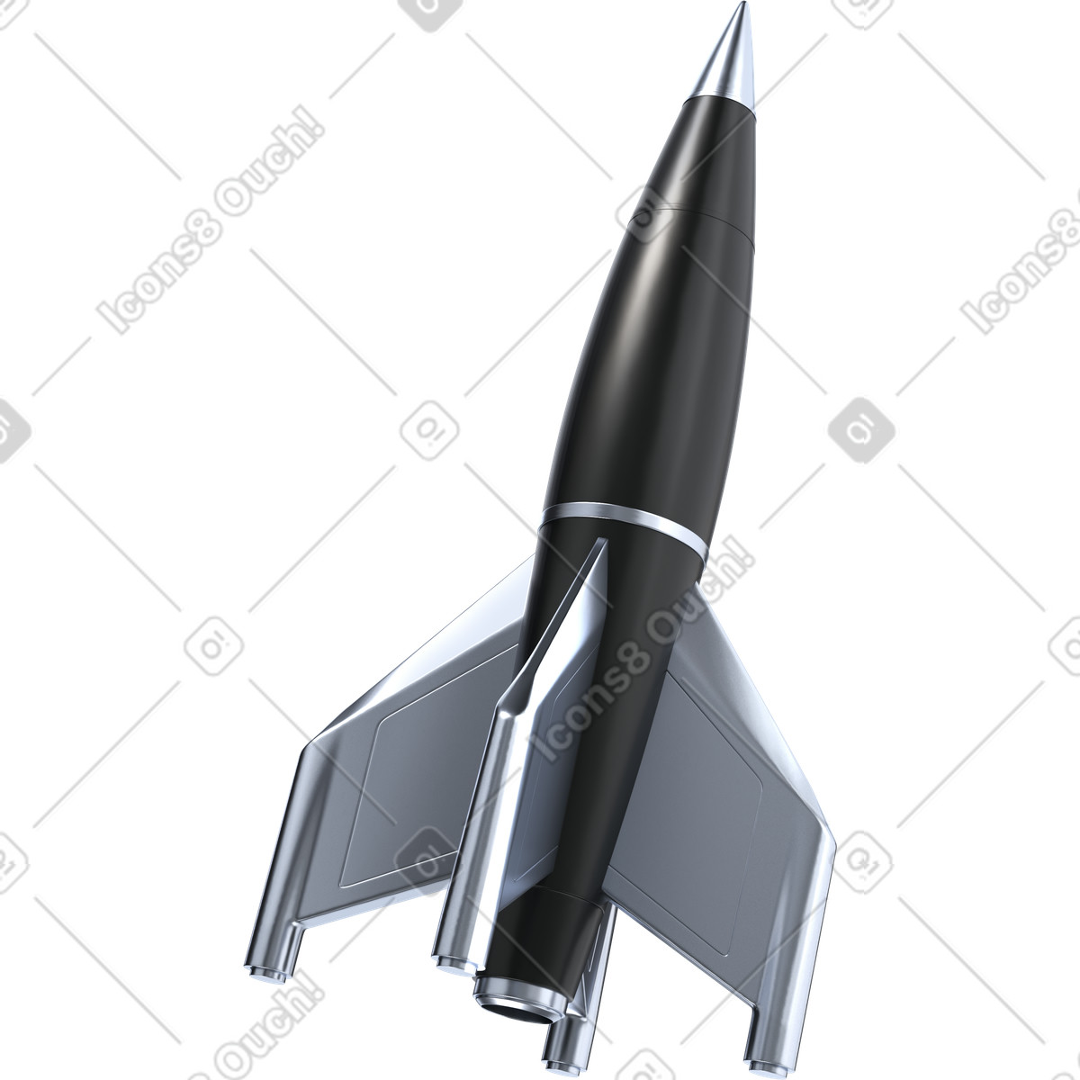 Space rocket takeoff-Illustration im 3D Pro-Stil als Download in PNG, SVG