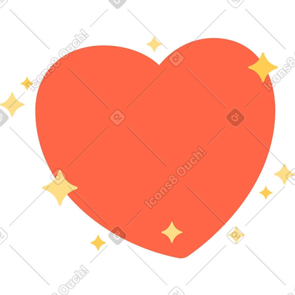 下载 Social 风格的 有星星的心 插画，支持 PNG、SVG 格式