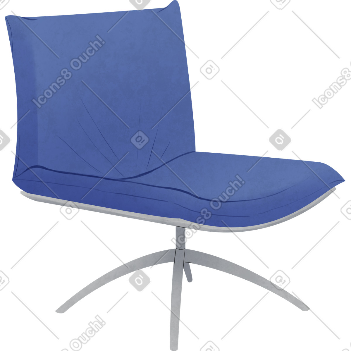 Blue chair illustration in Lifestyle style download in PNG, SVG